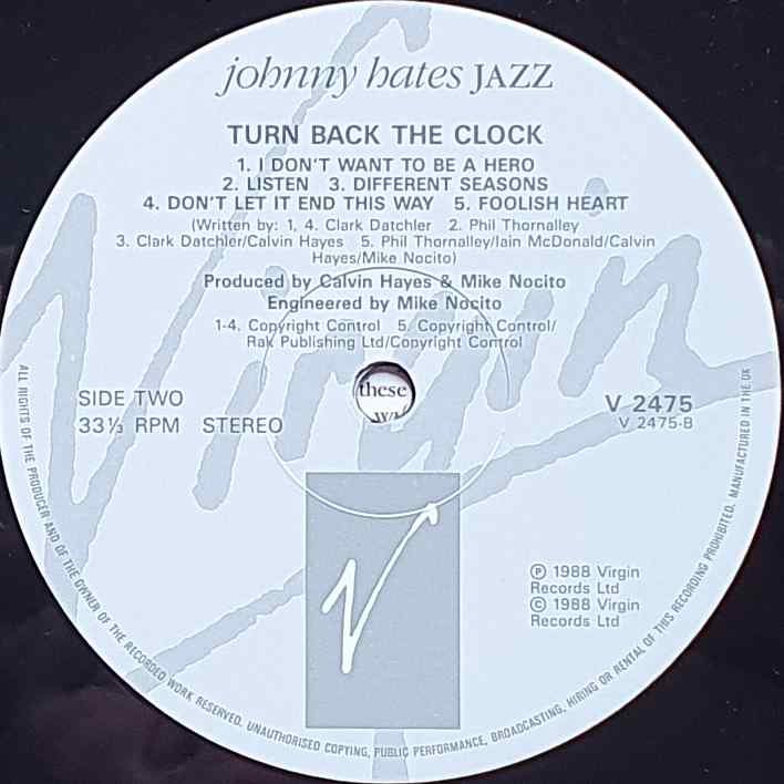 V 2475 Turn back the clock Johnny Hates Jazz Label
